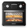 Air Fryer 10QT, Countertop Toaster Oven, 4 Slice Toaster Air Fryer Oven Warm, Broil, Toast, Bake, Air Fry, Oil-Free, Black Stainless Steel